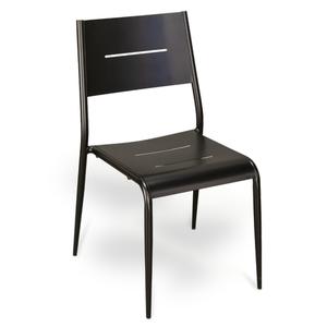 Just Chair Manufaturing Black Aluminum Frame Stacking Side Chair w/ Rubber Glides - JTM32118-BLK