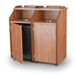 Just Chair Manufaturing 45" x 24" Trash Receptacle w/ Double Drop Chute & Tray Shelf - TRCPT-11SH-DBL-GR1