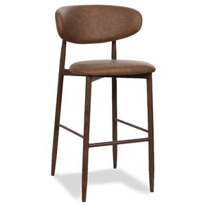 Just Chair Manufaturing Petal Steel Frame Barstool w/ Curved Floating Back - U44530