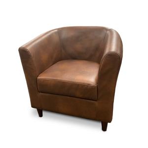 Just Chair Manufaturing Wood Frame Lounge Arm Chair w/ Upholstered Round Back - U58718-COM
