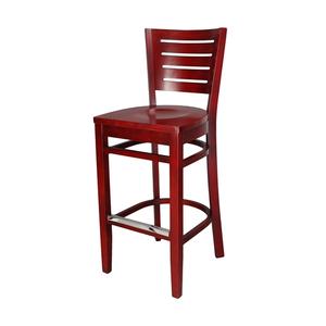 Just Chair Manufaturing Laser Back German Beech Wood Frame Barstool with Wood Seat - W11630-SS 