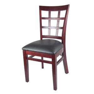 Just Chair Manufaturing Window Back German Beech Wood Frame Chair with Black Seat - W27118-PS 