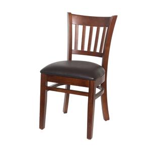 Just Chair Manufaturing Floating Slat Back German Beech Wood Chair with Black Seat - W34718-PS 