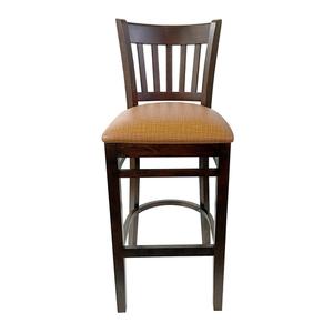 Just Chair Manufaturing Floating Slat Back German Beech Wood Frame Barstool - W34730-PS 