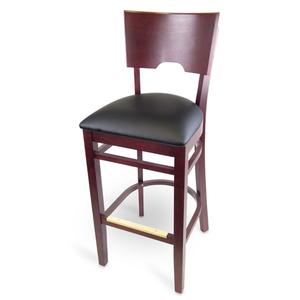 Just Chair Manufaturing W70730-PS-BVS Floating Back German Beech Wood Frame Barstool 