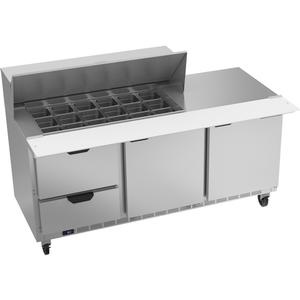 Beverage Air 72" 18 Pan Three Section Mega Top Sandwich Salad Prep Table - SPED72HC-18M-2