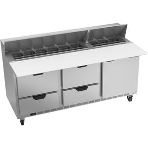 Beverage Air 72" 18 Pan Three Section Sandwich Salad Prep Table - SPED72HC-18C-4