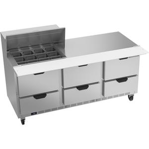 Beverage Air 72" 12 Pan Three Section Mega Top Sandwich Salad Prep Table - SPED72HC-12M-6