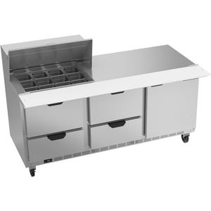 Beverage Air 72" 12 Pan Three Section Mega Top Sandwich Salad Prep Table - SPED72HC-12M-4