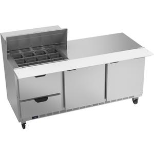 Beverage Air 72" 12 Pan Three Section Mega Top Sandwich Salad Prep Table - SPED72HC-12M-2