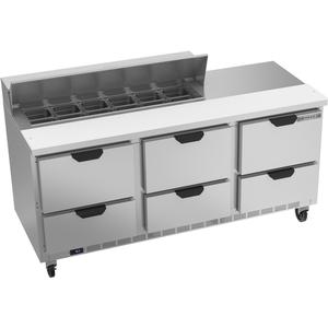 Beverage Air 72" 12 Pan Three Section Sandwich Salad Prep Table - SPED72HC-12-6