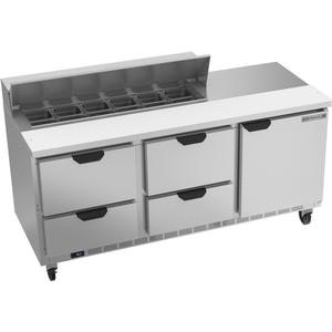 beverage-air 72in 12 Pan Three Section Sandwich Salad Prep Table - SPED72HC-12-4 