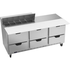 Beverage Air 72" 10 Pan Three Section Sandwich Salad Prep Table - SPED72HC-10C-6
