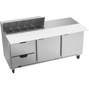 beverage-air 72in 10 Pan Three Section Sandwich Salad Prep Table - SPED72HC-10C-2 
