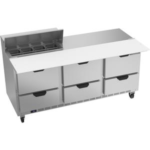 Beverage Air 72" 8 Pan Three Section Sandwich Salad Prep Table - SPED72HC-08C-6
