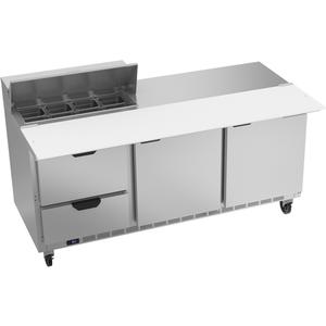 beverage-air 72in 8 Pan Three Section Sandwich Salad Prep Table - SPED72HC-08C-2 