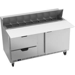 beverage-air 60in 16 Pan Two Section Sandwich Salad Prep Table - SPED60HC-16C-2 