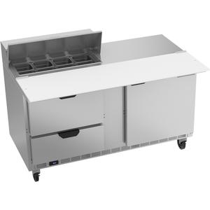 beverage-air 60in 8 Pan Two Section Sandwich Salad Prep Table - SPED60HC-08C-2 