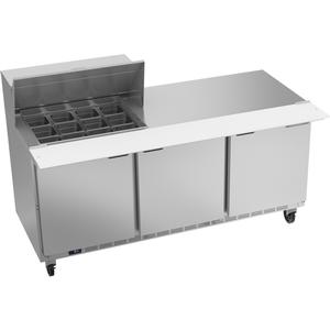 beverage-air 72in 12 Pan Three Section Mega Top Sandwich Salad Prep Table - SPE72HC-12M 