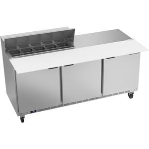 beverage-air 72in 10 Pan Three Section Sandwich Salad Prep Table - SPE72HC-10C 