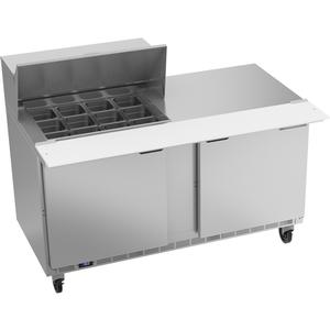 Beverage Air 60" 12 Pan Two Section Mega Top Sandwich Salad Prep Table - SPE60HC-12M