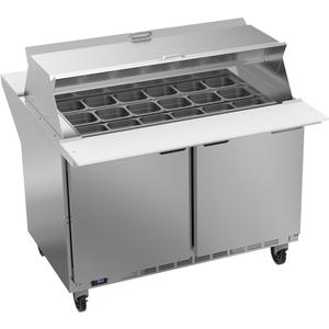 beverage-air 48in 18 Pan Dual Sided Mega Top Sandwich Salad Prep Table - SPE48HC-18M-DS 