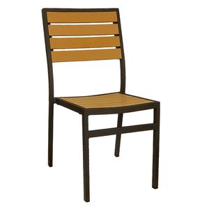 H&D Commercial Seating Aluminum Patio Chair with Black Frame & Poly Rope Seat - 7045S 