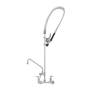 T&S Brass EverSteel 8in OC Wall Mounted Pre-Rinse Faucet with 18in Riser - S-0133-A12-BJ 