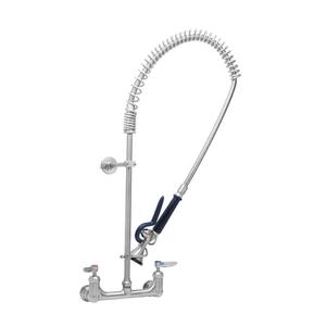 T&S Brass Eversteel Wall Mount Mixing Faucet w/ 18" Riser & Body - S-0133-CR-BY