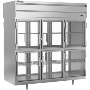 Beverage Air 74 Cubic Foot 12 Door Three Section Pass-Thru Refrigerator - PRD3HC-1BHG