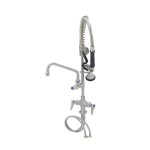 T&S Brass Eversteel Pre-Rinse Unit w/ 8" Swing Nozzle & Add-on Faucet - SMPF-2DLN-08