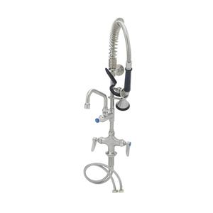 T&S Brass Eversteel Pre-Rinse Unit w/ 6" Swing Nozzle & Add-on Faucet - SMPF-2DLN-06