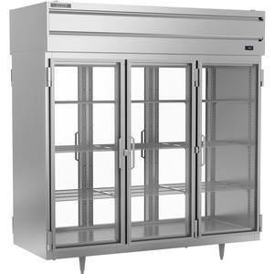 Beverage Air 74 Cubic Foot 6 Door Three Section Pass-Thru Refrigerator - PRD3HC-1BG