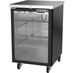 Beverage Air 24" One-Section Black Coated Back Bar Cabinet w/ Glass Door - BB24HC-1-FG-B