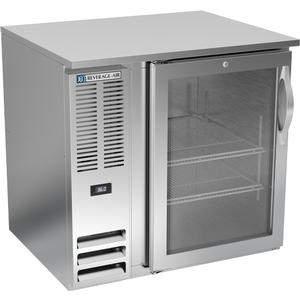 Beverage Air 36" Food Rated Stainless Steel Glass Door Back Bar Cooler - BB36HC-FG-S