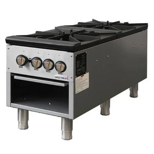 Winco Spectrum™ Natural Gas 18" Double Stock Pot Stove - 160K BTU - NGSP-2