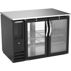 Beverage Air 48" Two-Section Black Pass-Thru Glass Door Back Bar Cabinet - BB48HC-FG-PT-B