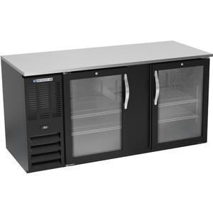 beverage-air 69in Two-Section Black Coated Glass Door Back Bar Cooler - BB68HC-FG-B 