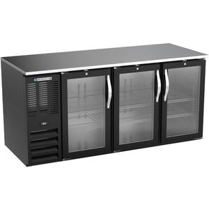 beverage-air 72in Three-Section Black Glass Door Back Bar Cooler - BB72HC-FG-B 