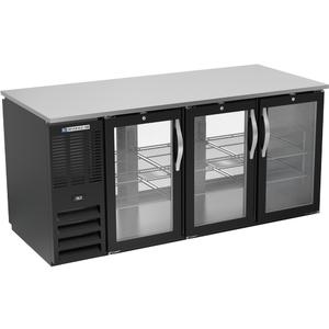 beverage-air 72in Three-Section Black Glass Door Pass-Thru Back Bar Cooler - BB72HC-FG-PT-B 