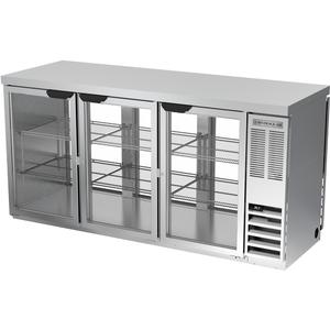 beverage-air 72in Three-Section Pass-Thru Glass Door Back Bar Cooler - BBN72HC-FG-PT-S 