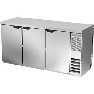 Beverage Air 72" Stainless Steel 3 Solid Door Pass-Thru Back Bar Cooler - BBN72HC-F-PT-S