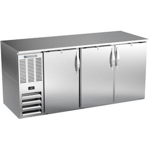 beverage-air 72in Stainless Steel 3 Solid Door Back Bar Cooler - BB72HC-F-S 