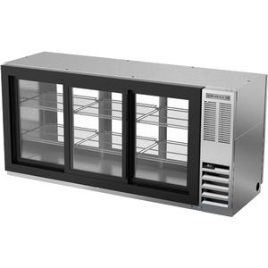 Beverage Air 72" Stainless Glass Slide Door Pass-Thru Back Bar Cooler - BBN72HC-F-GS-PT-S