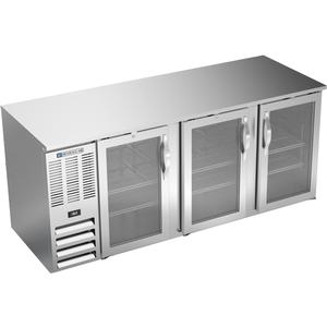beverage-air 79in Three Glass Door Stainless Refrigerated Back Bar Cooler - BB78HC-FG-S 