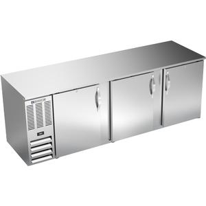 beverage-air 95in Stainless Steel 3 Solid Door Refrgerated Back Bar Cooler - BB94HC-F-S 
