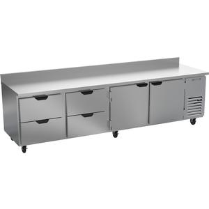 Beverage Air 119" Four-Section 2 Door Worktop Refrigerator w/ 4 Drawers - WTRD119AHC-4