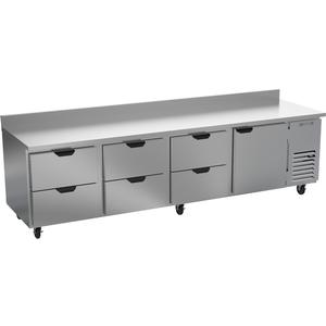 Beverage Air 119" Four-Section 6 Drawer 1 Door Worktop Refrigerator - WTRD119AHC-6