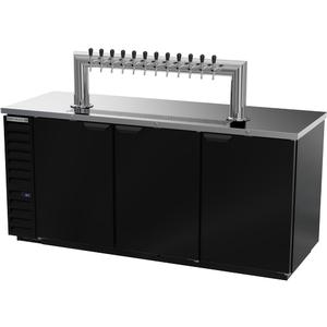 Beverage Air 72" Black Four Keg Draft Beer Cooler w/ 12 Tap Tower - DD78HC-B-12T