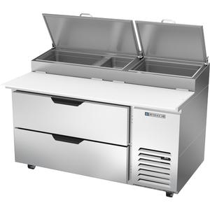 beverage-air 60in Refrigerated 2 Drawer Pizza Prep Table with Cutting Board - DPD60HC-2 